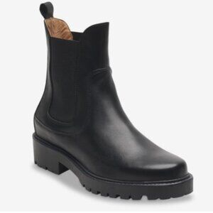 NWT Andre Assous Pacey Chelsea Lug Sole Pull On Leather Boots Black 9.5